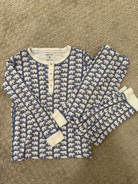 Roller Rabbit Blue Hathi Elephant Girls Pajama Set